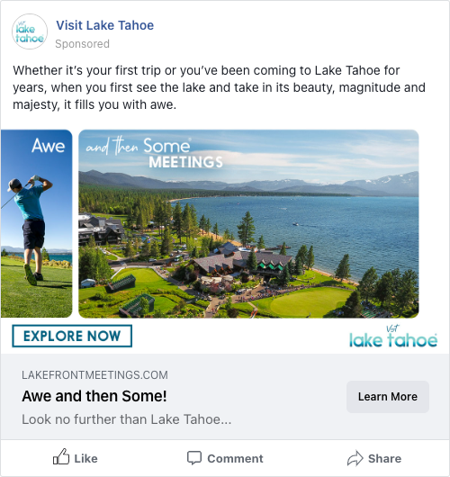 Visit Lake Tahoe Facebook ad