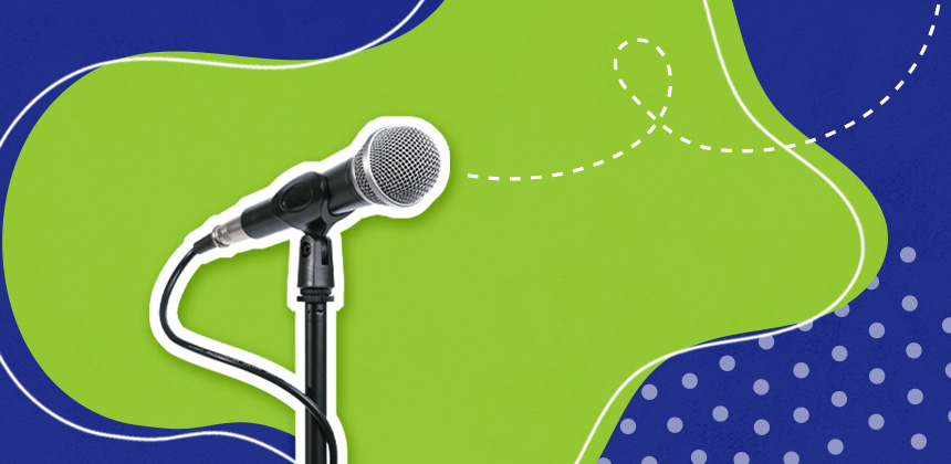 microphone on colorful background