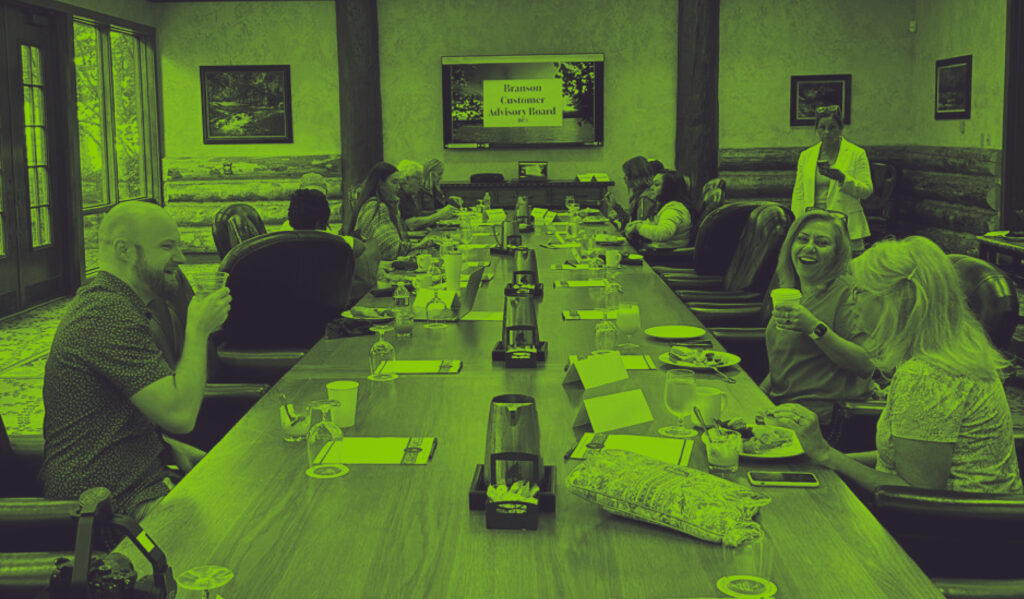 Branson CAB meeting at an advisory board meeting table